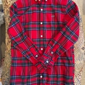 Vineyard Vines Red and Blue Plaid Shirt